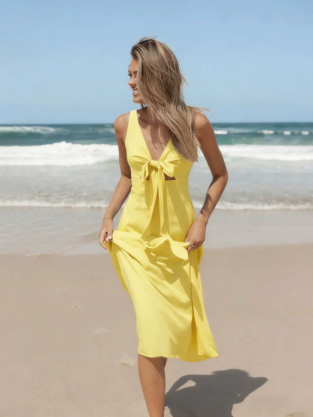 ZARA Strappy Backless Deep V-Neck Maxi Dress Beach Vacation Birthday